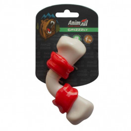 AnimAll 149164 Игрушка согнута кость, red / white AGrizZzly