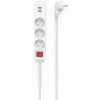 HAMA 3XSchuko 3G*1.5мм 1.4м USB-C/A, PD/QC White (00133757) - зображення 3
