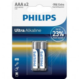 Philips AAA bat Alkaline 2шт Ultra Alkaline (LR03E2B/10)