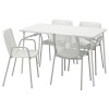 IKEA TORPARO, 094.948.65, Стіл + 4 стільці з підлокітниками, зовні, білий, білий, сірий, 130 см - зображення 1