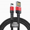 Baseus Cafule Cable special edition USB For iP 2.4A 1м Red+Black (CALKLF-G91) - зображення 1
