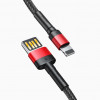 Baseus Cafule Cable special edition USB For iP 2.4A 1м Red+Black (CALKLF-G91) - зображення 2