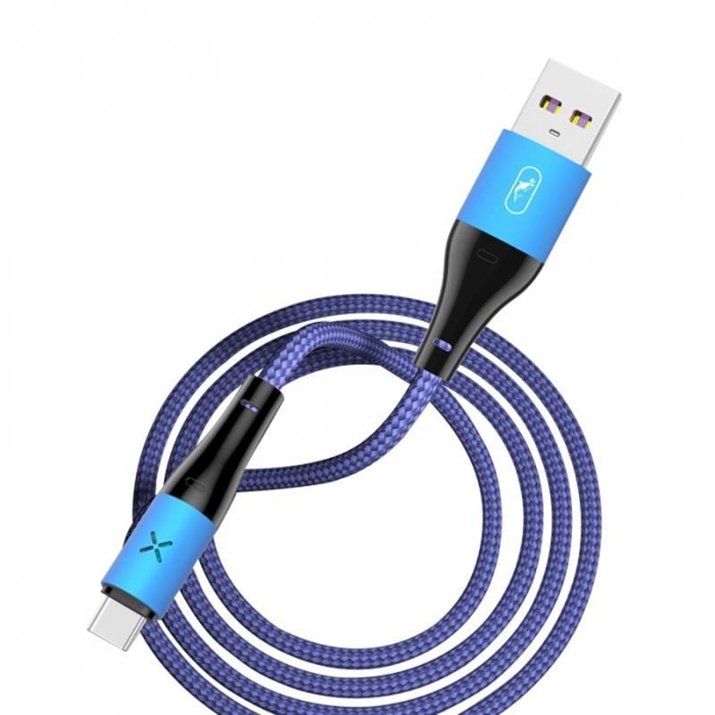 SkyDolphin S49T LED Aluminium Alloy USB to USB Type-C 1m Blue (USB-000568) - зображення 1