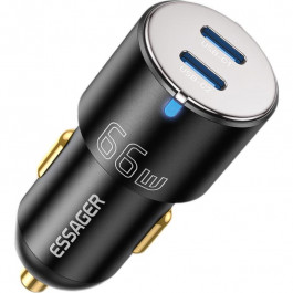 Essager Car ChargerUSB-C  66W Black (ECC2C-FF01)