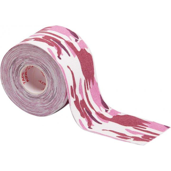 IVN Кінезіо тейп  Kinesio tape в рулоні 5 см х 5 м еластичний пластир камуфльований Бордовий (IV-6653KAM - зображення 1