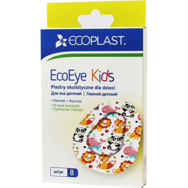NordePlast Пластир для ока дитячий  "Еко Ай" 5.7 см х 7.2 см 8 шт. (4751028536021) - зображення 1