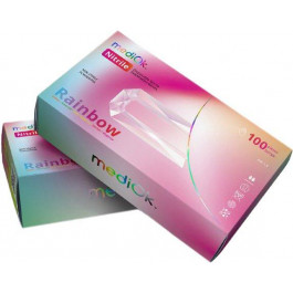 Mediok Рукавички нітрилові  Rainbow мікс п'яти кольорів Розмір M 100 шт Різнокольорові (4044941731094)