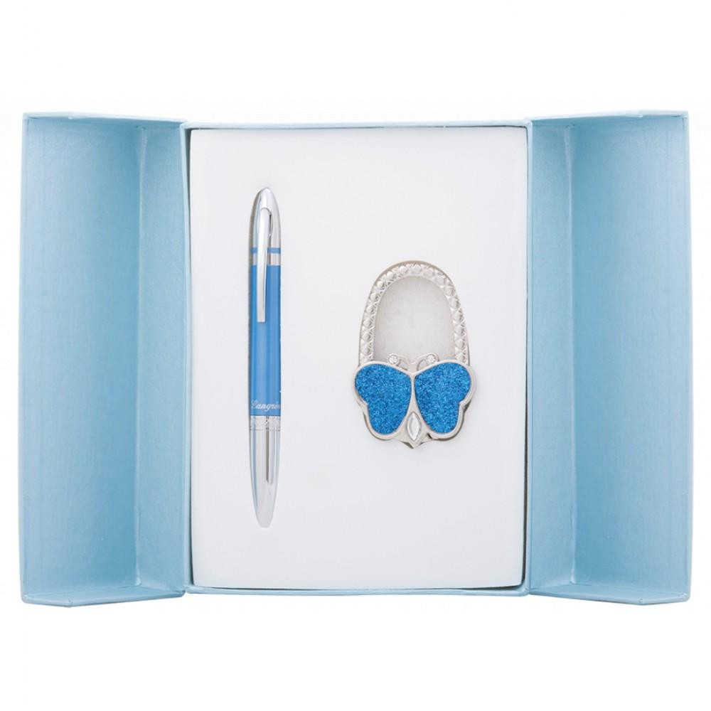 Langres Набор подарочный (ручка шариковая + крючок для сумки)  Lightness Синий (LS.122030-02) - зображення 1