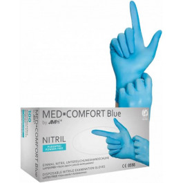 AMPri Рукавички нітрилові Med-Comfort Blue неопудрені Размер S 100 шт Блакитні (4044941004174)
