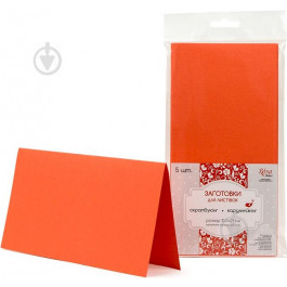 ROSA Набор заготовок для открыток №13 5 шт 21х10.5 см 220 г/м2 Оранжевый (4823064971743)