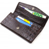 CANPELLINI Довгий коричневий жіночий гаманець з натуральної шкіри з тисненням під крокодила  (2421726) - зображення 3