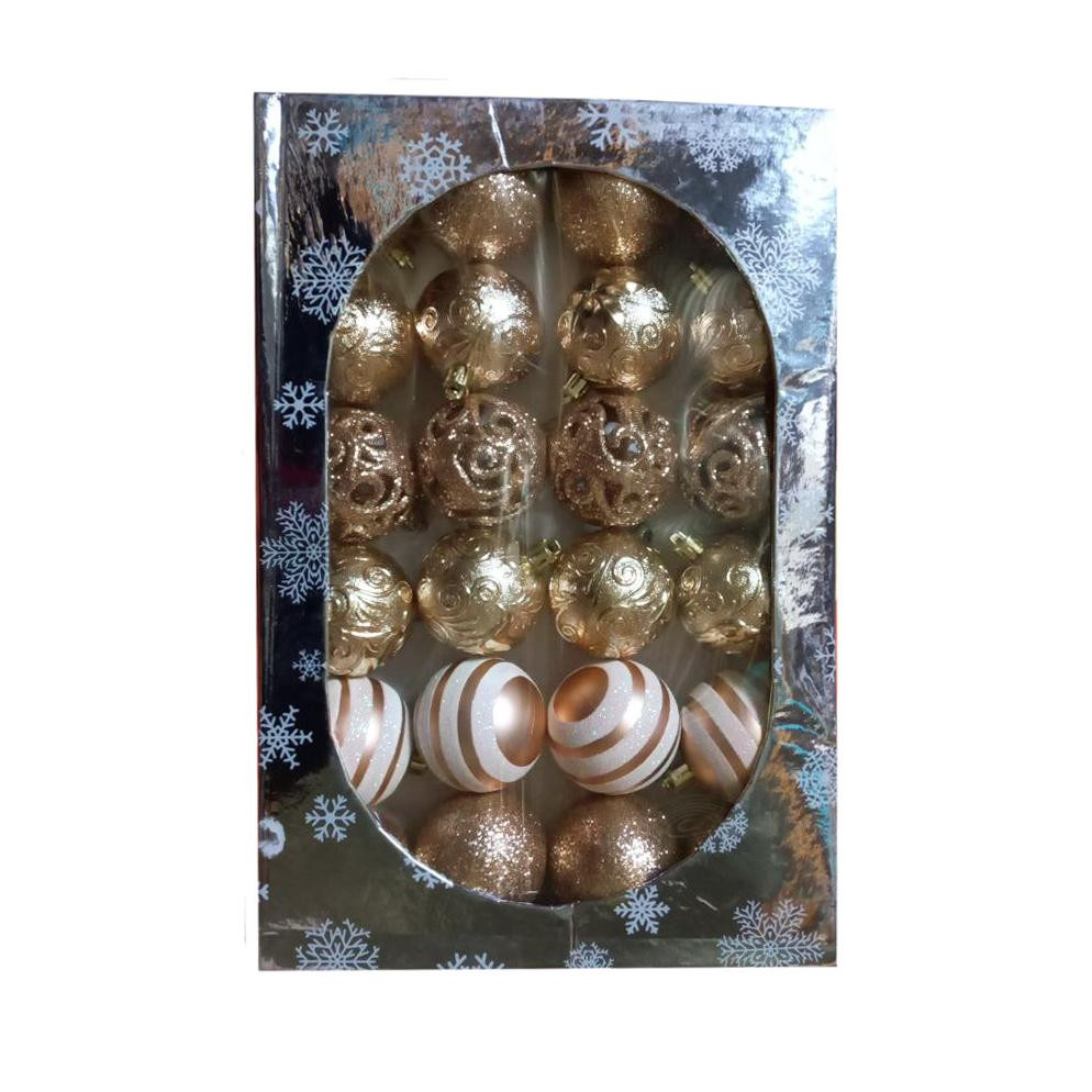 Stenson Набір ялинкових куль 6см  R90667 gold - зображення 1