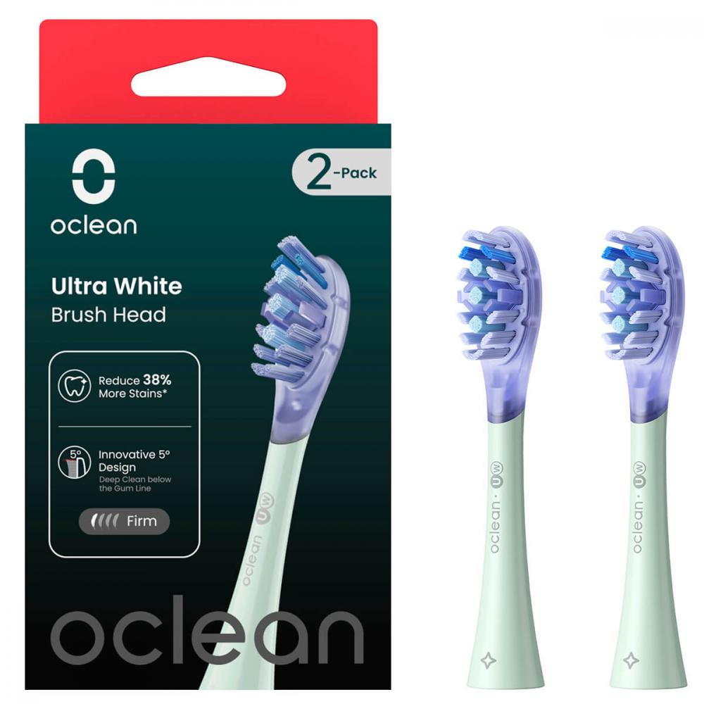 Oclean Brush Head Ultra White 2-pack Green (6970810553529) - зображення 1