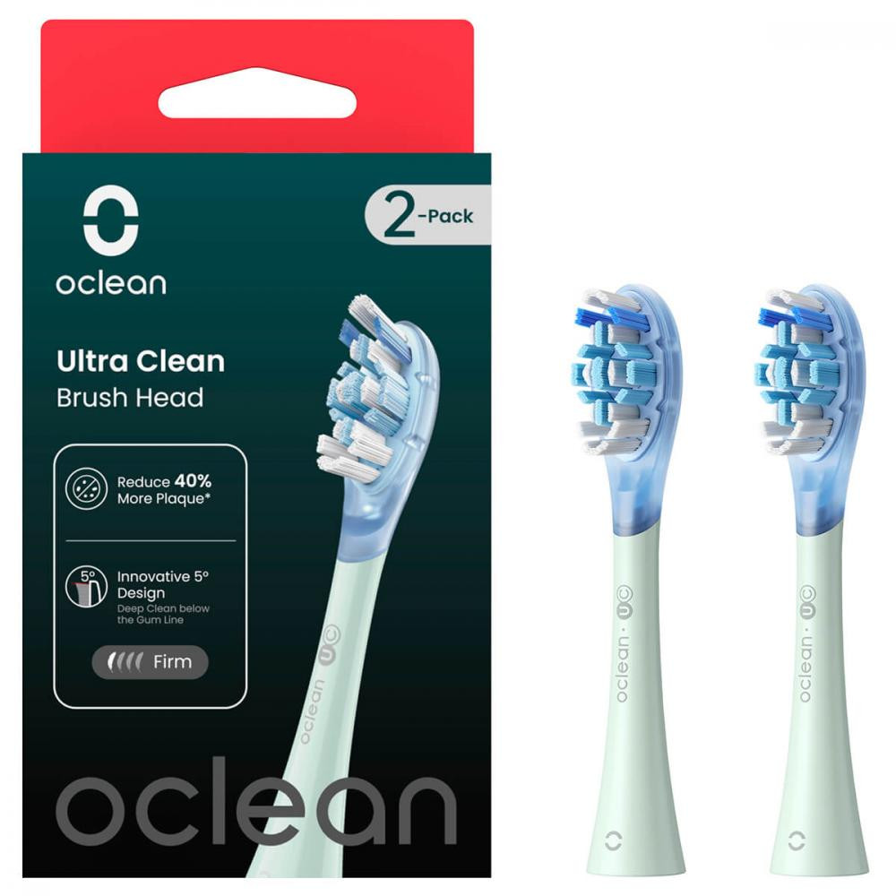 Oclean Brush Head Ultra Clean 2-pack Green (6970810553512) - зображення 1