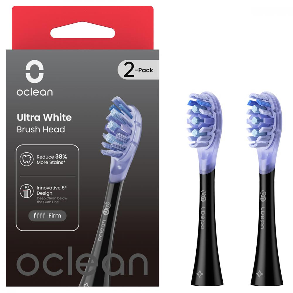 Oclean Brush Head Ultra White 2-pack Black (6970810553550) - зображення 1
