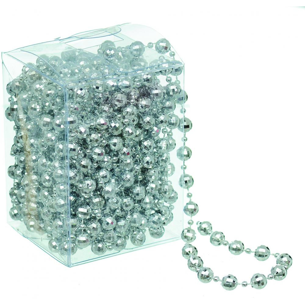 JUMI Гирлянда декоративная "Ожерелье" 9м х 8мм, пластик, серебро (5900410380066) - зображення 1