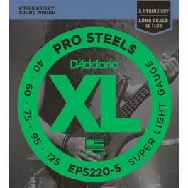 D'Addario EPS220 Pro Steels Super Light Electric Bass Strings 40/95