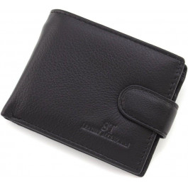 ST Leather Маленьке чоловіче портмоне із натуральної шкіри чорного кольору під документи  1767467