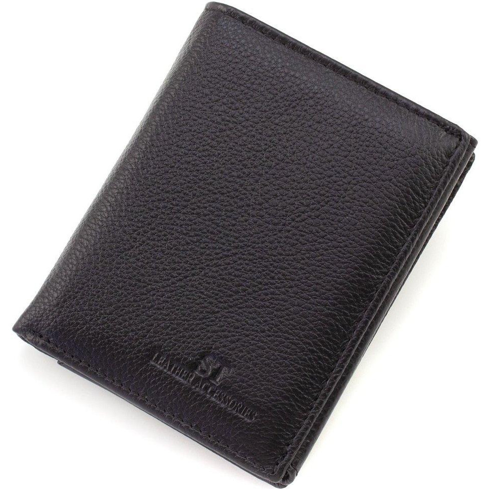 ST Leather Шкіряне чоловіче портмоне чорного кольору під документи  1767442 - зображення 1