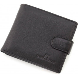 ST Leather Середній чоловічий портмоне з натуральної шкіри чорного кольору з блоком під карти  1767468