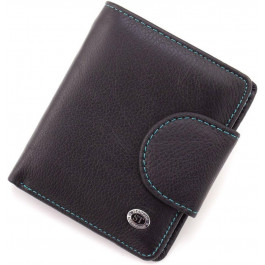 ST Leather Чорний шкіряний гаманець з хлястиком на магніті  1767303