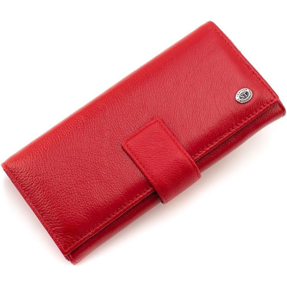 ST Leather Червоний жіночий гаманець великого розміру із натуральної шкіри на кнопці  1767409 - зображення 1