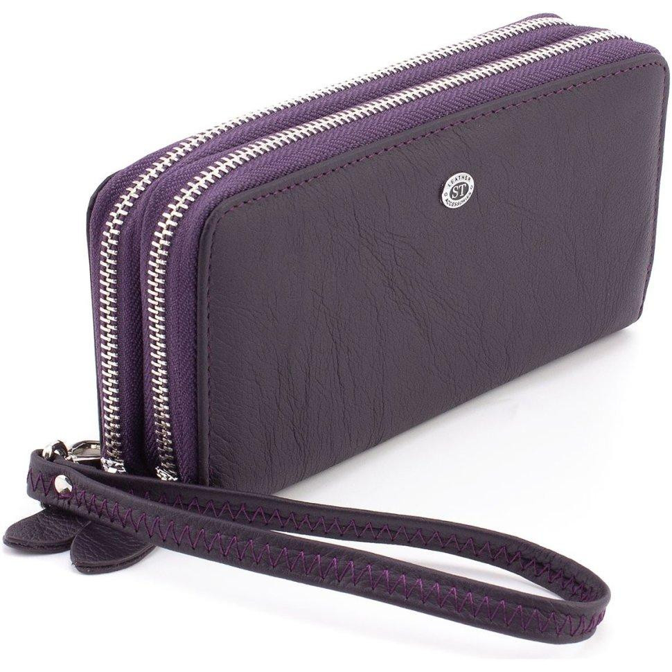 ST Leather Фіолетовий жіночий гаманець із натуральної шкіри на дві блискавки  1767388 - зображення 1