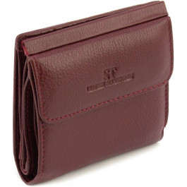 ST Leather Шкіряний бордовий жіночий гаманець з монетницею  1767335