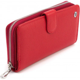 ST Leather Великий жіночий шкіряний гаманець червоного кольору  1767371