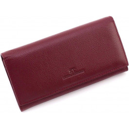 ST Leather Жіночий бордовий гаманець з натуральної шкіри з навісним клапаном на магнітах  1767445