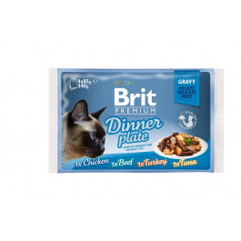 Brit Premium Cat pouch Обеденная тарелка в соусе 4x85 г (8595602519415)