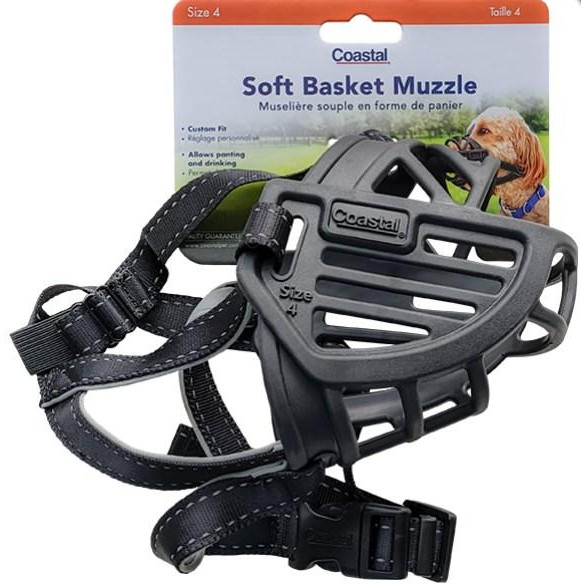 Coastal Soft Basket Muzzle - намордник Костал для собак, силикон Размер 4 (01365_BLK04) - зображення 1