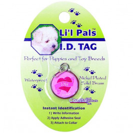 Coastal Lit&quot;l Pals ID Tag брелок для адреса для собак и котов , сердечки розовый. (45200_HRP)