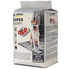 Croci Super Nappy News Paper - пеленки Кроки для щенков и собак, газетный принт 30 шт 57х54 см (C6028720)