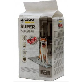 Croci Super Nappy News Paper - пеленки Кроки для щенков и собак, газетный принт 60 шт 57х54 см (C6028721)