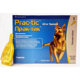 Novartis Prac-tic - капли Прак-тик от блох и клещей для собак Вес 22 - 50 кг, одна пипетка (11020)