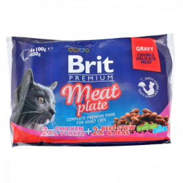 Brit Premium Cat pouch Мясная тарелка в соусе 4x100 г (8595602506262)