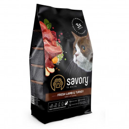 Savory Adult Cat Sensitive Digestion Fresh Lamb & Turkey 0,4 кг (4820232630075)
