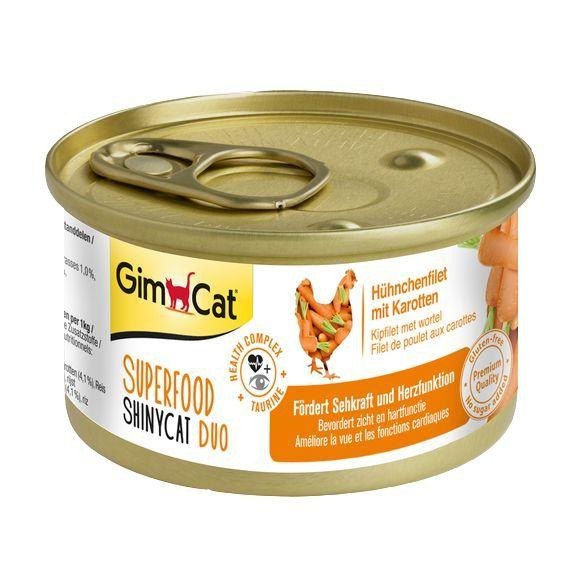 GimCat ShinyCat Duo Superfood с курицей и морковью 70 г (G-414508/414546) - зображення 1