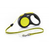 Flexi Повідець-рулетка  New Neon для собак, з тросом, розмір S 5 м / 12 кг (жовтий) (20911) - зображення 1