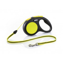 Flexi Повідець-рулетка  New Neon для собак, з тросом, розмір S 5 м / 12 кг (жовтий) (20911)