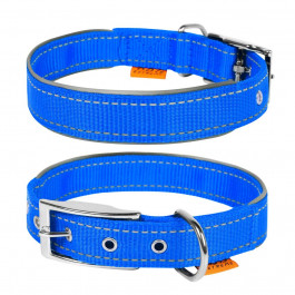 Collar Ошейник DOG Extreme двойной нейлон со светоотражающей вставкой, 40 мм/60-72 см синий (64542)