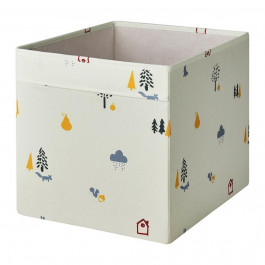 IKEA REGNBROMS Коробка, візерунок лісові тварини/різнобарвний, 33х38х33 см (005.553.54)