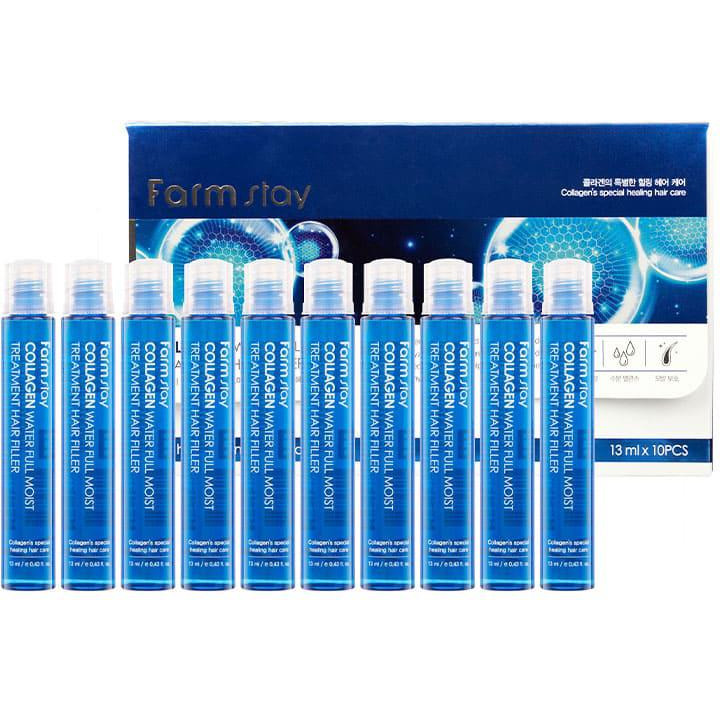 FarmStay Набор увлажняющих филлеров с коллагеном для волос  Collagen Water Full Moist Treatment Hair Filler 1 - зображення 1