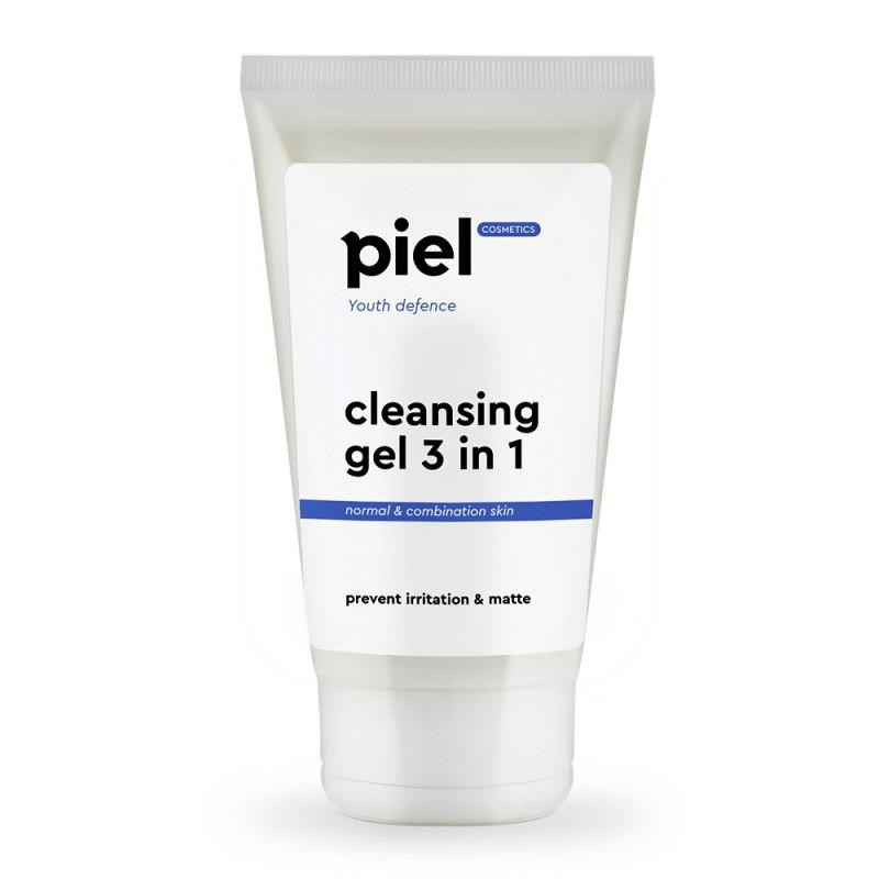 Piel Cosmetics Гель 3in1 PielCosmetics для щоденного вмивання нормальної та комбінованої шкіри Youth Defence, 150 м - зображення 1