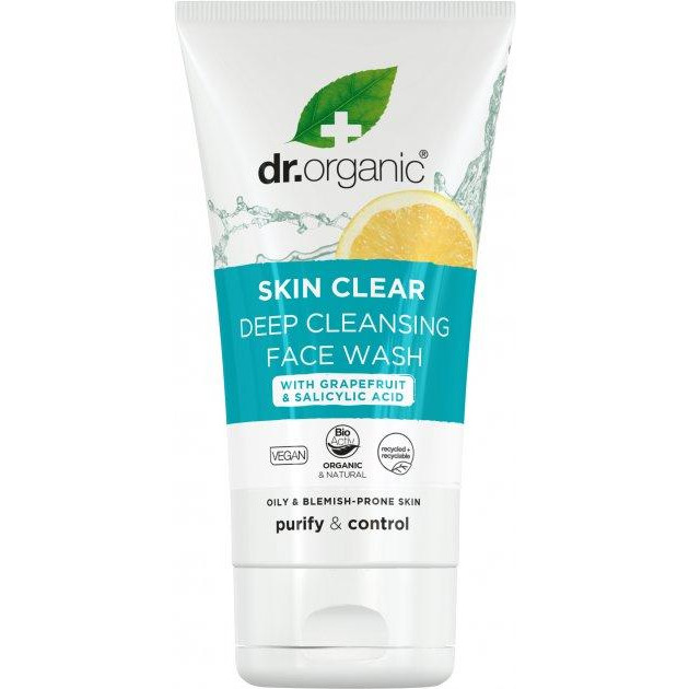 Dr. Organic Гель для глибокого очищення Dr.Organic Skin Clear для Жирної шкіри обличчя 5 в 1 125 мл (50603918432 - зображення 1