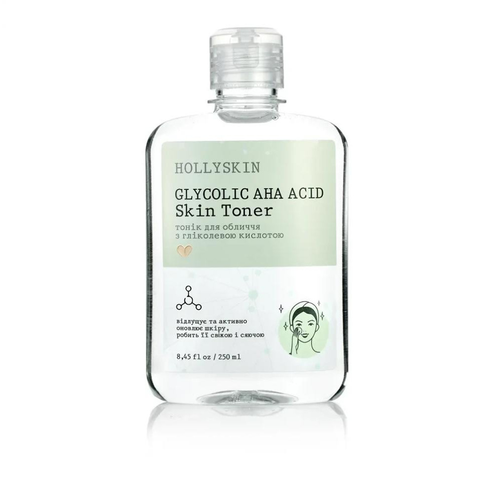 Hollyskin Тонік для обличчя  Glycolic AHA Acid Skin Toner (250 мл) - зображення 1