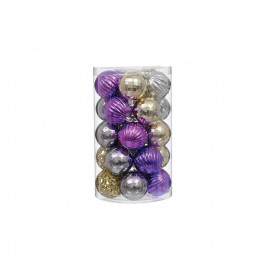 JUMI Набор елочных шаров 6 см 25 шт Золотисто-серебряно-фиолетовый (5900410400252)