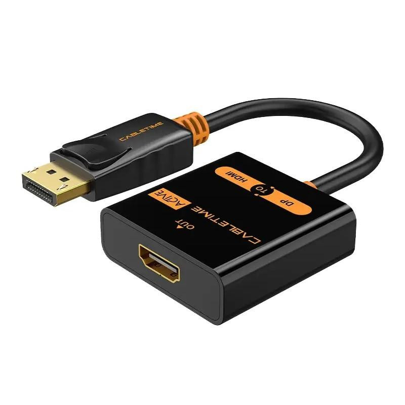 Cabletime DisplayPort to HDMI 0.2m v2.0 Black (CP20B) - зображення 1