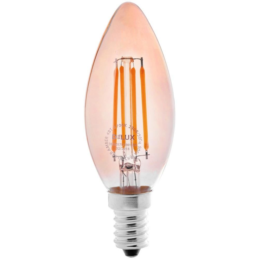 DeLux LED BL37B 4W 410Lm 2700K 220V amber E14 filament (90011682) - зображення 1